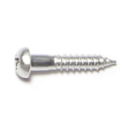 Midwest Fastener Wood Screw, #6, 3/4 in, Aluminum Round Head Phillips Drive, 40 PK 62361